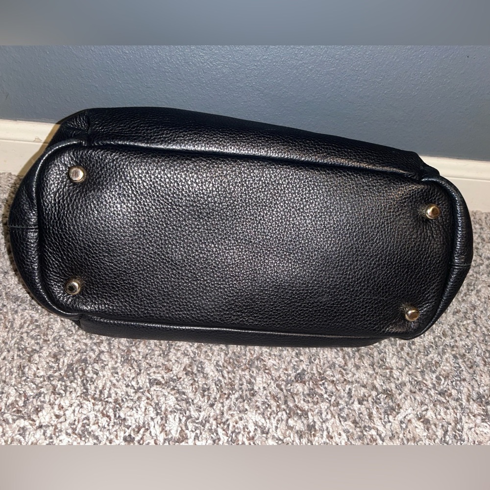 Coach Black Pebbled Leather Shoulder Satchel with Gold Hardware - Picture 9 of 14